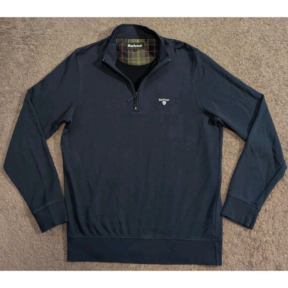 Barbour Batten Slim Fit 1/4 Zip Sweater MOL0204NY91 Men's Small - Picture 1 of 8